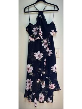 Madison Paige Halter High Low Hem Floral Summer Dress